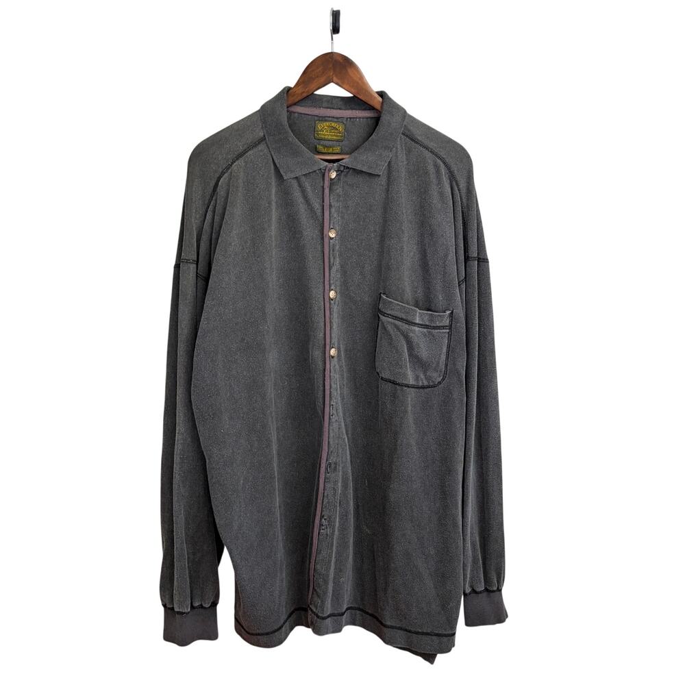 Vintage 90s Evergreen Faded Pocket Utility Mens 2XL Button Stone Wash Jacket